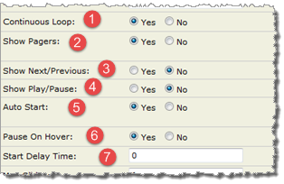 Visitor interaction settings, Event Slider