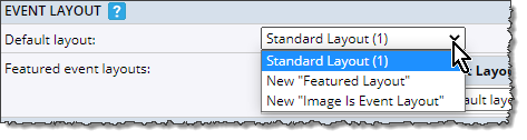 Three default layouts, List view