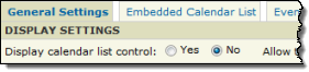 General calendar list settings