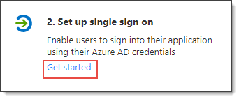 Select single sign on, and then click get started