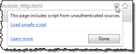 Google Chrome secure content message