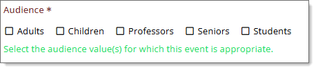 Field description displayed on event submission form