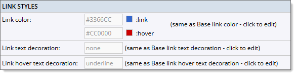 Custom link styles