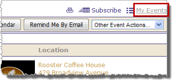 My Events link
