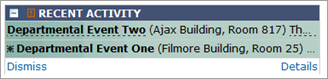 Recent Activity panel list